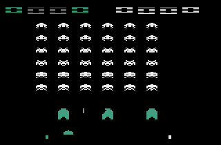 Space Invaders Arcade (Atari 2600) screenshot: Starting level 1.