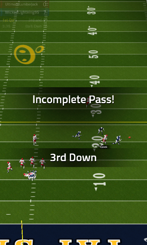Tap Sports Football (Android) screenshot: Missing a pass