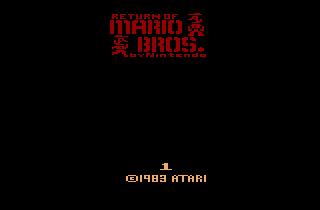Return of Mario Bros. (Atari 2600) screenshot: Title screen