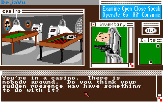 Deja Vu: A Nightmare Comes True!! (Amiga) screenshot: A secret casino room.