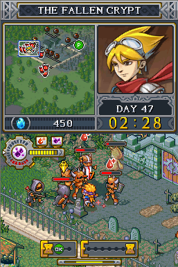 Lock's Quest (Nintendo DS) screenshot: Lock recovers his health using the Vampire Drain special attack