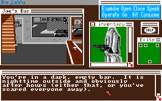 Deja Vu: A Nightmare Comes True!! (Amiga) screenshot: In Joe's Bar.