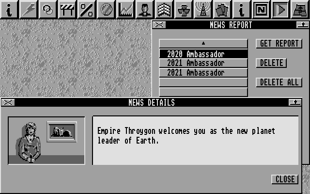 Imperium (Atari ST) screenshot: Good news