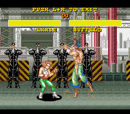 Power Instinct (SNES) screenshot: Practice fighting any opponent in the game.