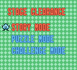 Bust-A-Move Millennium (Game Boy Color) screenshot: Stage clearance menu