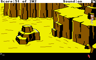 Space Quest: Chapter I - The Sarien Encounter (Amiga) screenshot: Walking along a ledge.