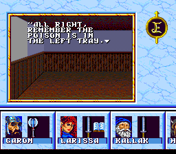 Order of the Griffon (TurboGrafx-16) screenshot: They are planning to poison Lord Korrigan...