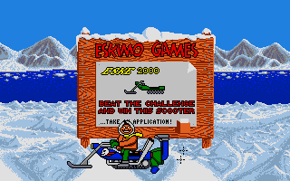 Eskimo Games (Atari ST) screenshot: Now he doens't need the dog