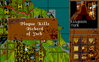 Kingmaker (Atari ST) screenshot: Plague killed one of the heirs to the throne