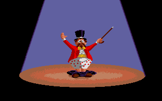 Fiendish Freddy's Big Top O' Fun (Atari ST) screenshot: An embarrassing situation...