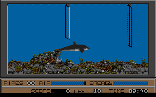Rainbow Warrior (Atari ST) screenshot: Swimming under water