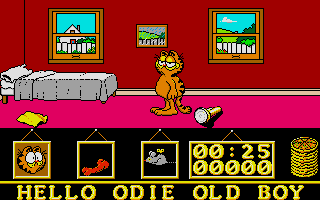 Garfield: Big, Fat, Hairy Deal (Atari ST) screenshot: Jon's bedroom.