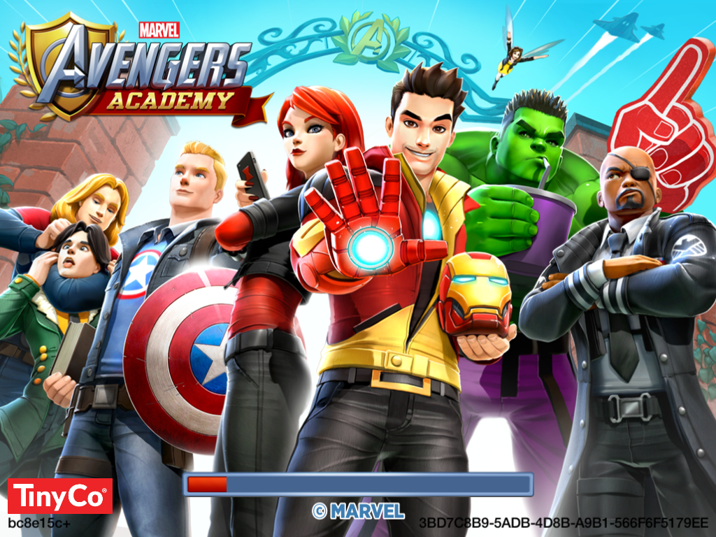 Marvel Avengers Academy (iPad) screenshot: Title and loading screen