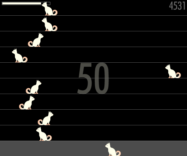 Cats (Browser) screenshot: Ten cats sitting -- this photo was taken with a very fast shutter speed
