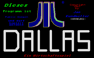 Dallas (Atari ST) screenshot: Title screen