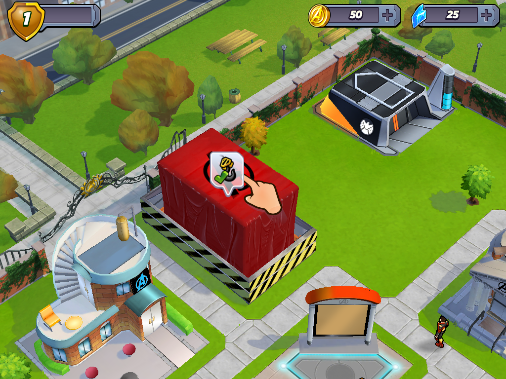 Marvel Avengers Academy (iPad) screenshot: Building Start Tower