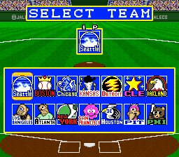 Super Bases Loaded 2 (SNES) screenshot: Select a team