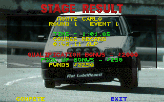 Power Drive (DOS) screenshot: Good stuff I won!
