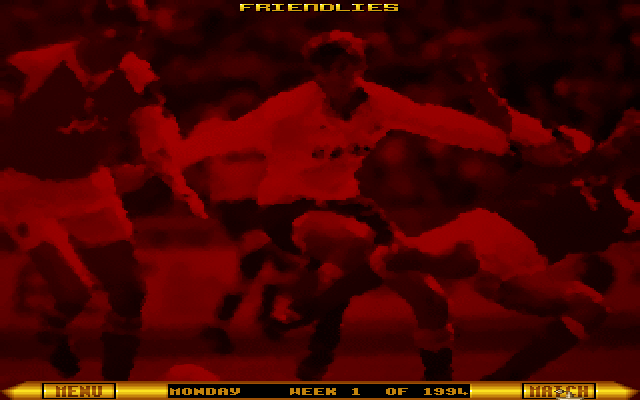 Premier Manager 3 (DOS) screenshot: Getting ready to play some friendlies.