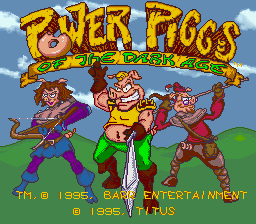 Power Piggs of the Dark Age (SNES) screenshot: Title screen