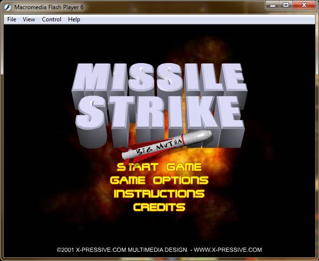 Missile Strike (Windows) screenshot: The title screen