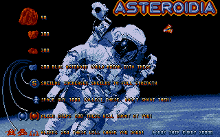 Asteroidia (Atari ST) screenshot: The legend