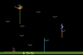 Stuntman (Atari 2600) screenshot: Made it to the 2nd pole