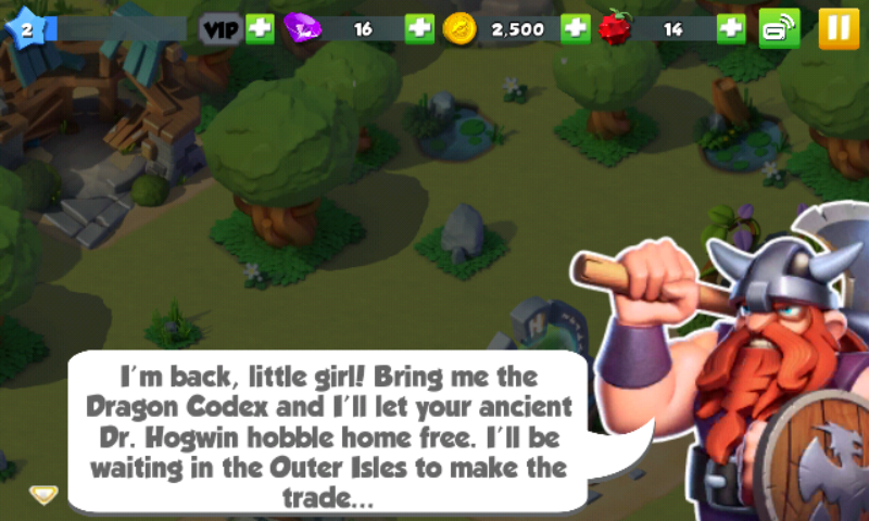 Dragon Mania Legends (Android) screenshot: Evil Viking known from the first part of the game