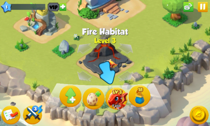 Dragon Mania Legends (Android) screenshot: Fire Habitat