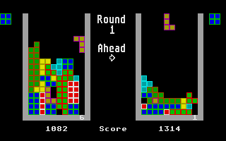 Valgus (Atari ST) screenshot: A two player game in progress