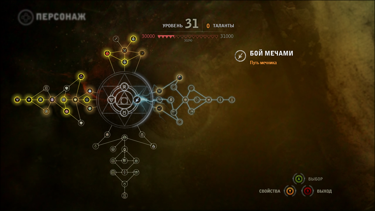 The Witcher 2: Assassins of Kings (Windows) screenshot: Skill tree