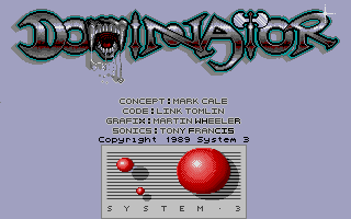 Dominator (Atari ST) screenshot: Title screen