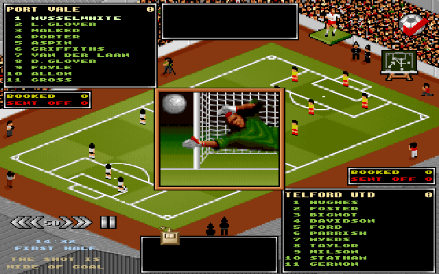Premier Manager 3 (DOS) screenshot: Oh a close call!