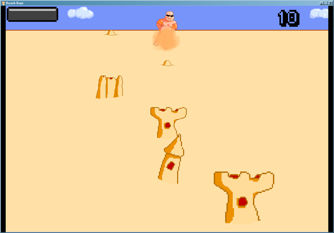 Beach Boys (Windows) screenshot: Foomf's rampage. The time limit indicator is in the top-left of the screen