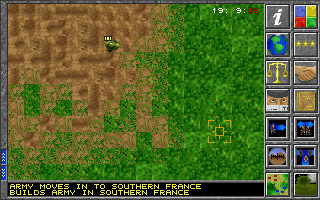 Global Domination (Amiga) screenshot: Satellite view