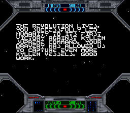 War 3010: The Revolution (SNES) screenshot: I successfully finished the first mission.