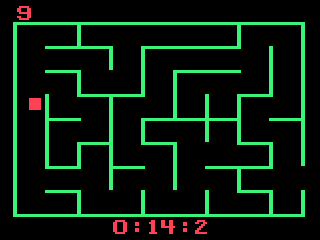 A Labyrinth Game / Supermind (Odyssey 2) screenshot: <i>Supermind</i>: different color and maze patterns are generated for each new round.