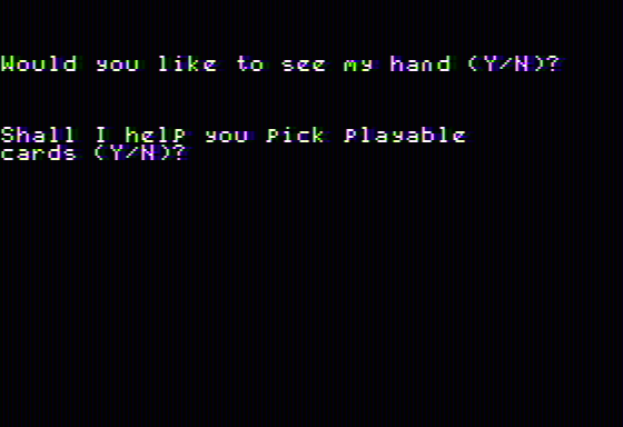 Crazy Eights (Apple II) screenshot: Options