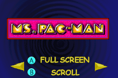 Namco Museum (Game Boy Advance) screenshot: Choose one of the two modes for Ms. Pac-Man.