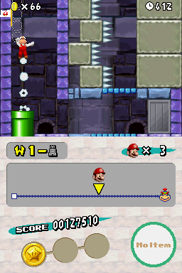 New Super Mario Bros. (Nintendo DS) screenshot: Pipes can prove very useful!