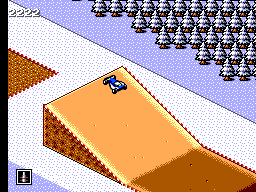 Buggy Run (SEGA Master System) screenshot: A super jump in intermediate race