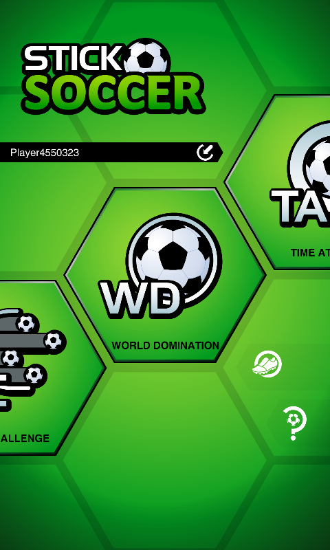 Stick Soccer (Android) screenshot: Main menu