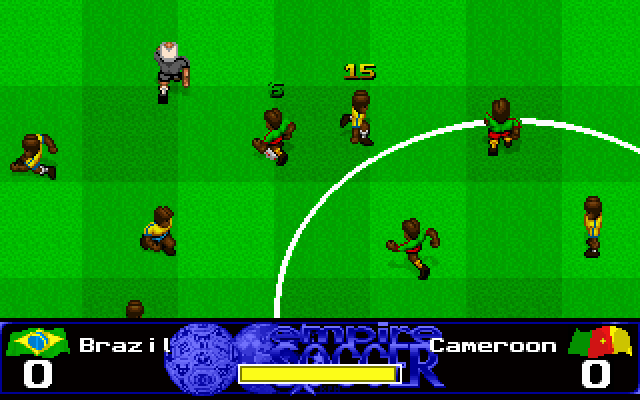 Empire Soccer 94 (DOS) screenshot: The game begins.