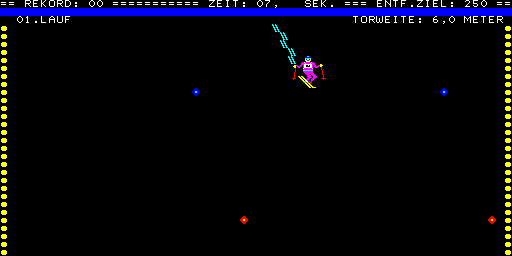 Poly-Play (Arcade) screenshot: Abfahrtslauf (Downhill): gameplay