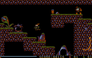 Flood (Atari ST) screenshot: Just one item left to collect before the level is complete