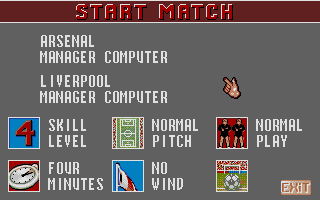 European Champions (Atari ST) screenshot: Start match screen