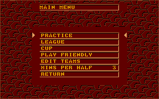 Gazza's Super Soccer (Atari ST) screenshot: Second main menu
