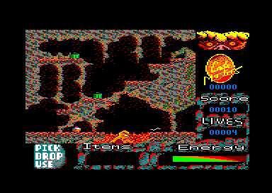 Bigfoot (Amstrad CPC) screenshot: Fell into lava
