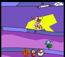Frantic Flea (SNES) screenshot: Spin attack