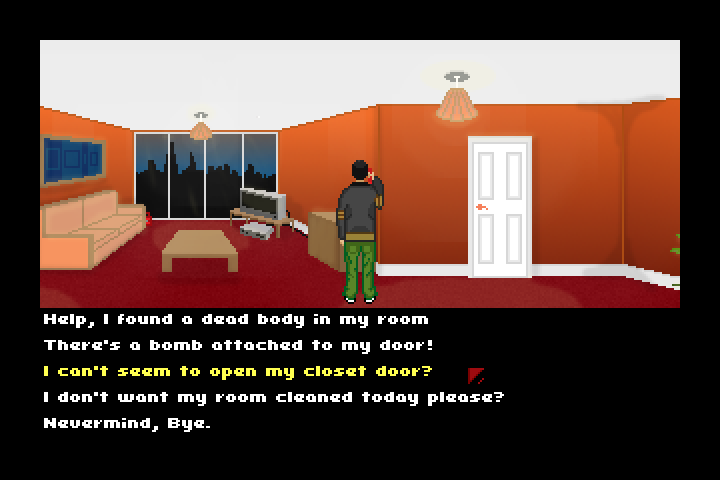 Entrapment (Windows) screenshot: Dialog options with the reception